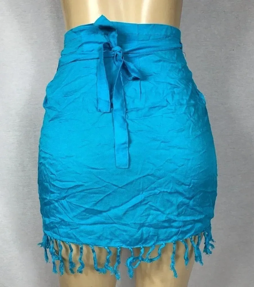 Zuliana 100% Rayon Sarong Skirt Size Small Made In USA New With Tags Blue - Image 2