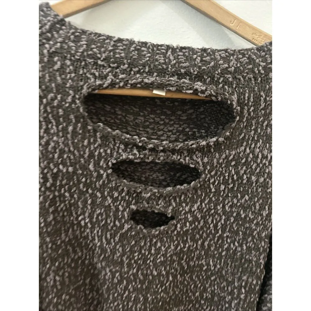 Cutout Sweater with Distressed‎ Ripped Details Size M Umgee Peasant Bohemian - Image 9