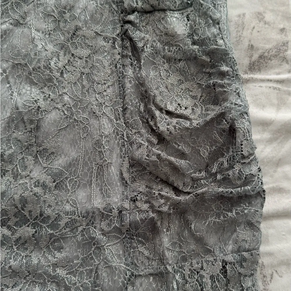 La Petite Francaise Jupe Lori light grey lace lined skirt size 42 Made in France Gray - Image 4