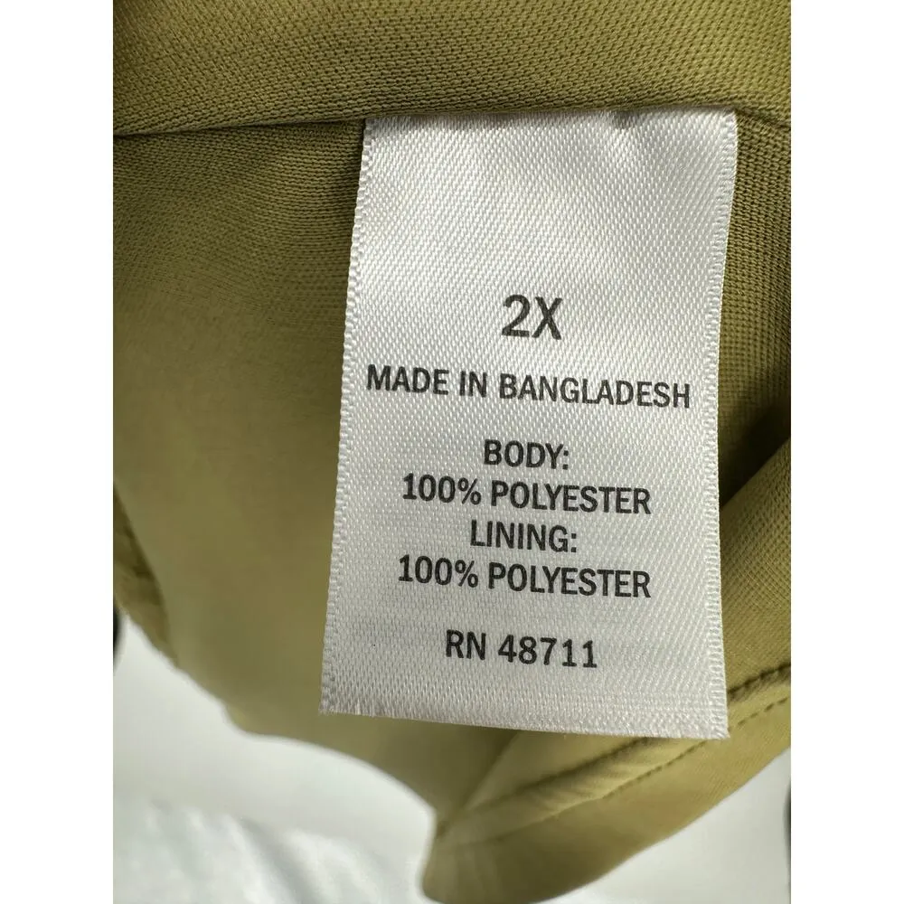 Ophelia Roe Dress Women 2X Mustard Yellow Textured Midi Dress Boho Cottagecore - Image 8