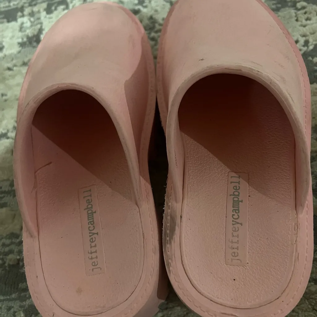 Jeffrey Campbell Light Pink Clogged Platform Mules Size 6 US - Image 5