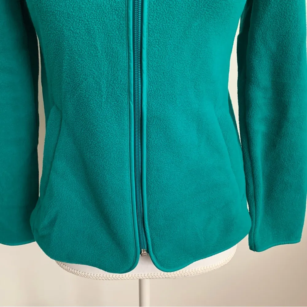 EUC Talbots Petite Quilted Fleece Zip Up Green Jacket Size P - Image 5