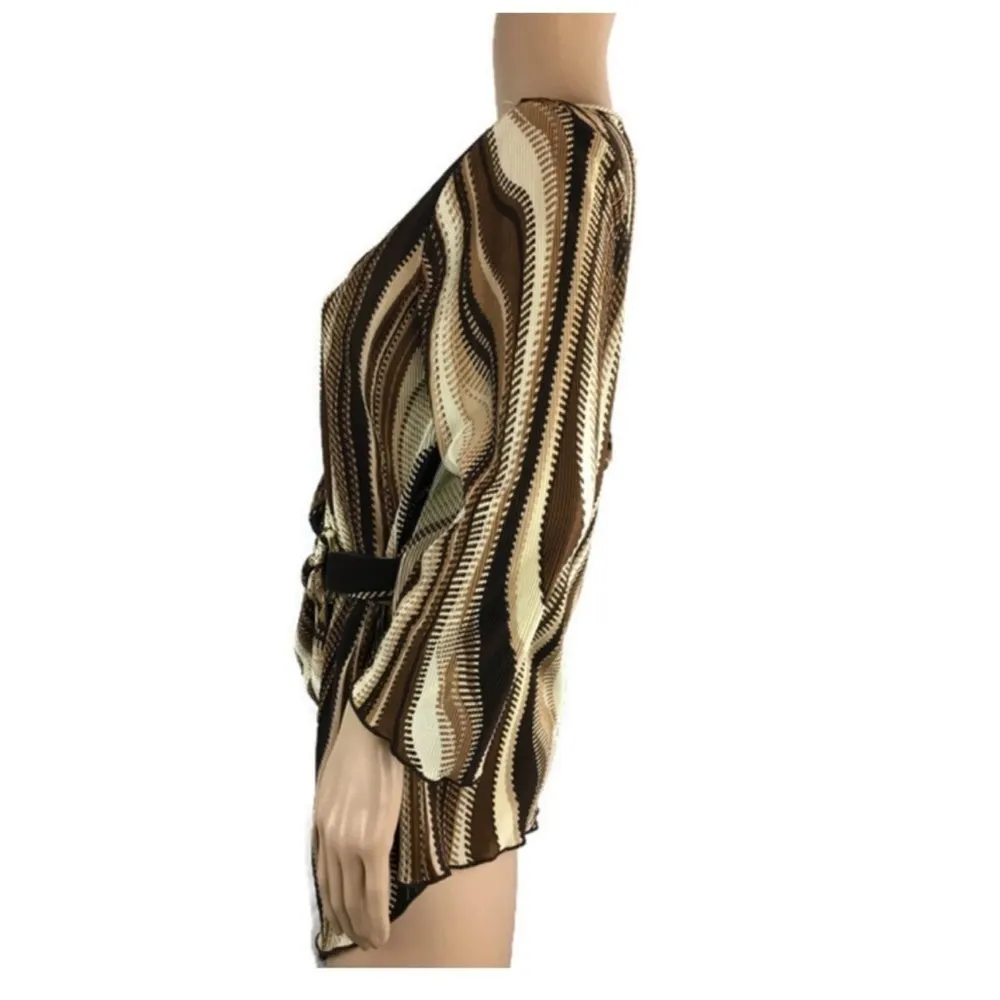 Dress barn long sleeve wrap blouse size medium - Image 2