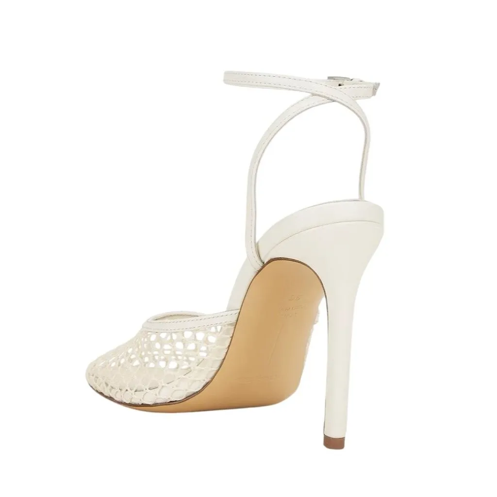 BLACK SUEDE STUDIO Millie 100 High Heels in Coconut Woven Mesh 40 With Box Women White Size 9 - Image 5