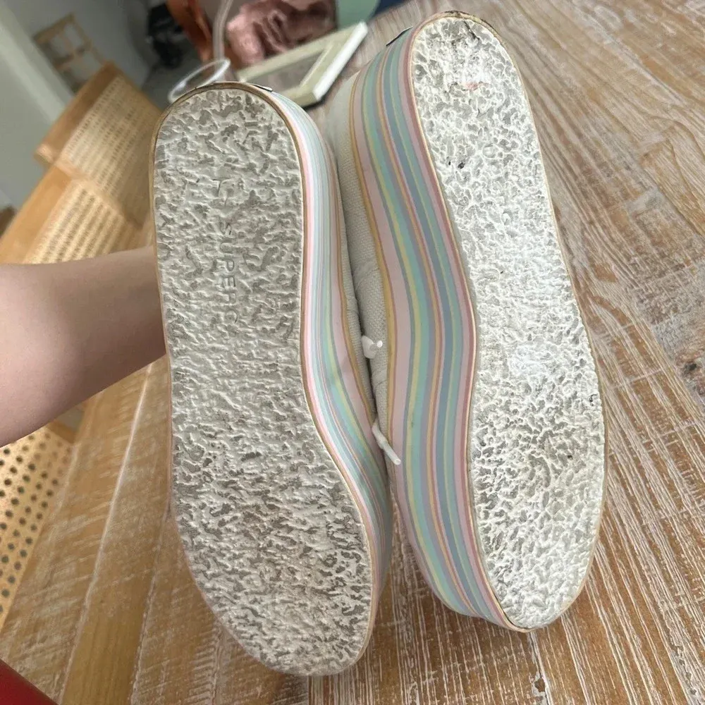 SUPERGA 2790 Platform sneakers white rainbow pastel stripes lace-up shoes - Image 8