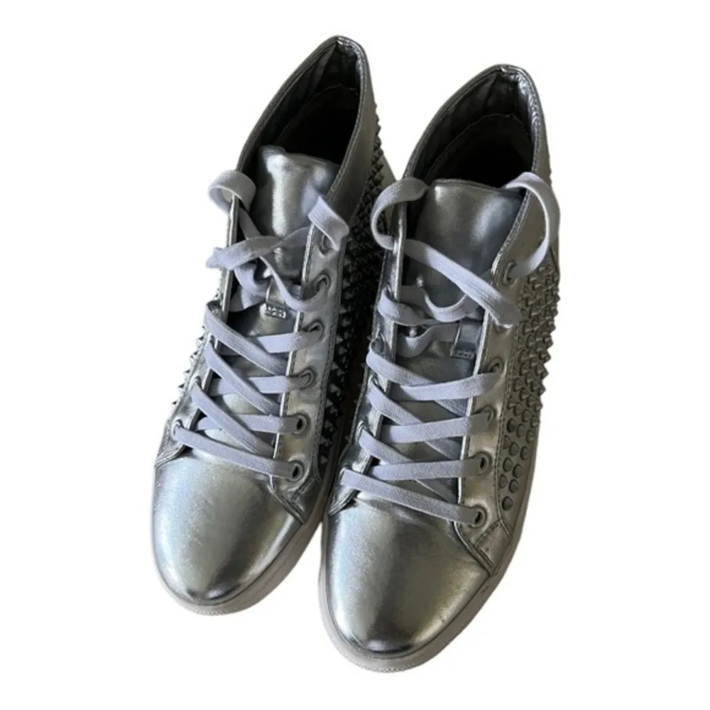 Steve Madden Levels Silver Studded Spike High Top Lace Up Sneakers Size 7.5B - Image 7