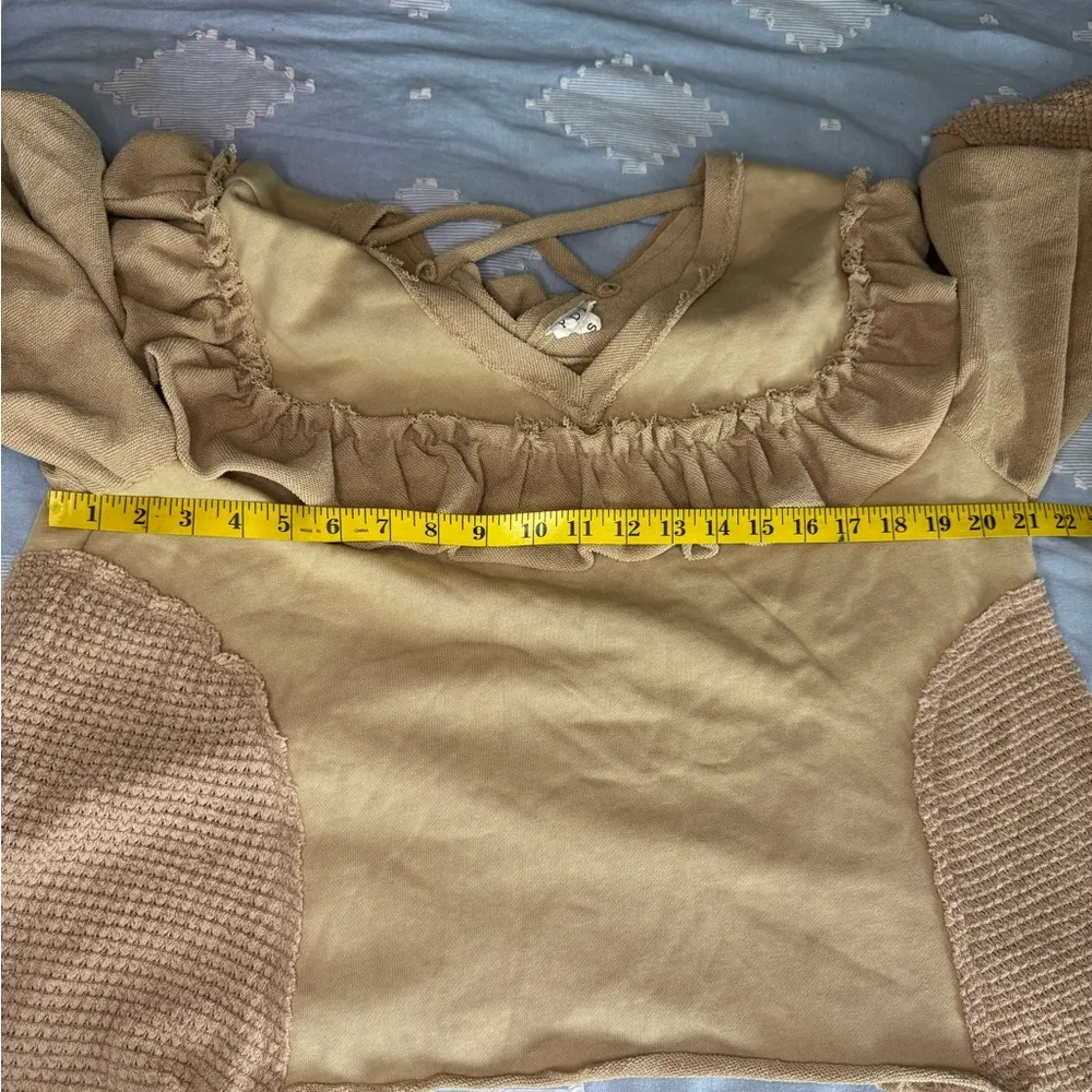 POL: QUINN WAFFLE KNIT PULLOVER, BROWN SIZE SMALL.  #334 - Image 12