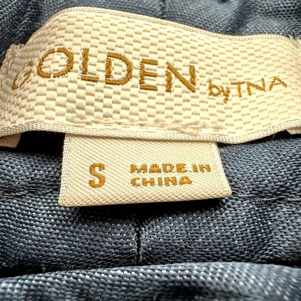 Aritzia Golden TNA Harmon Kimono Open Jacket Quilted Night Navy Tonal Mura S - Image 3