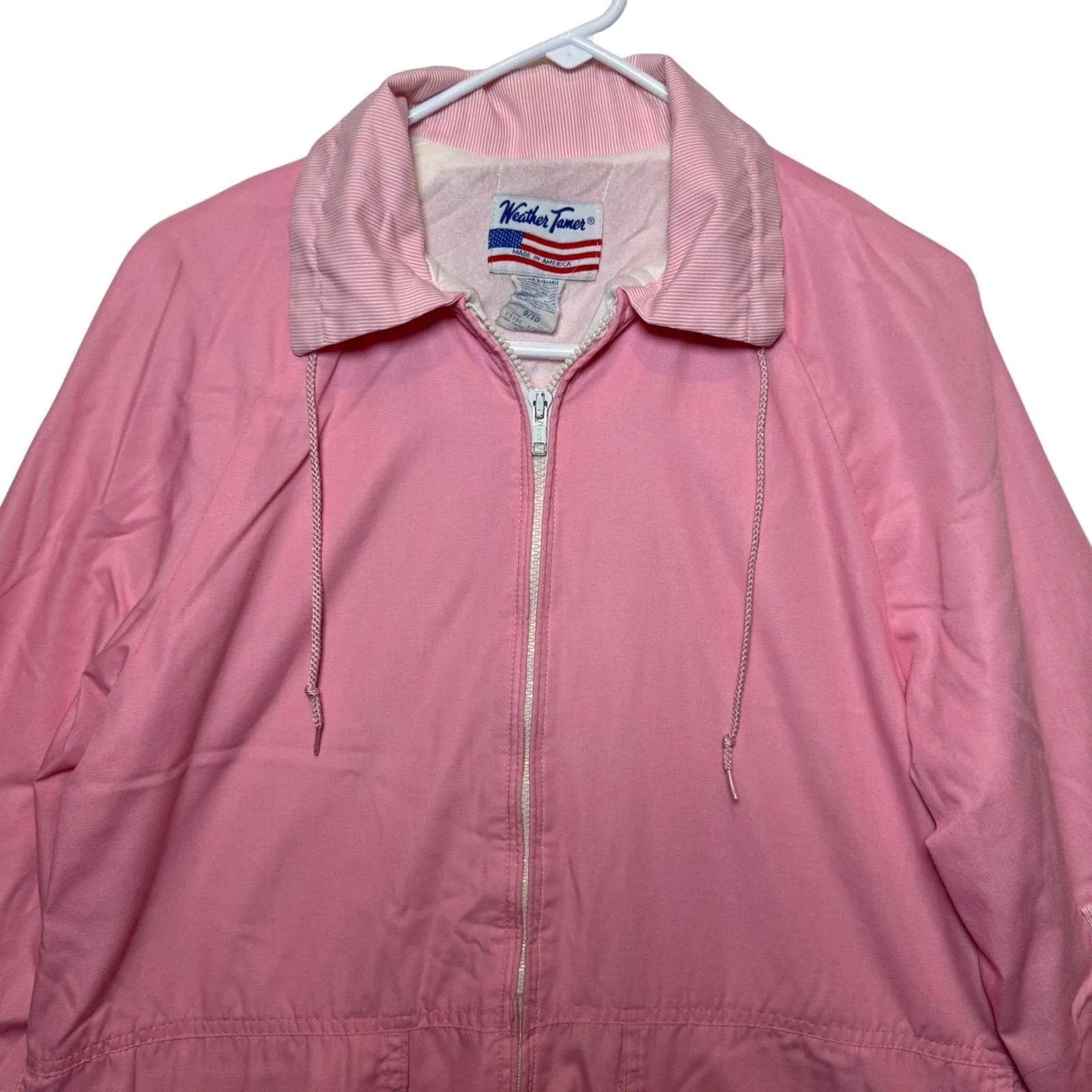 Vintage Weather Tamer Pink Spring Jacket Women's Size 9/10 Full Zip Pockets Coat Size M - Image 3