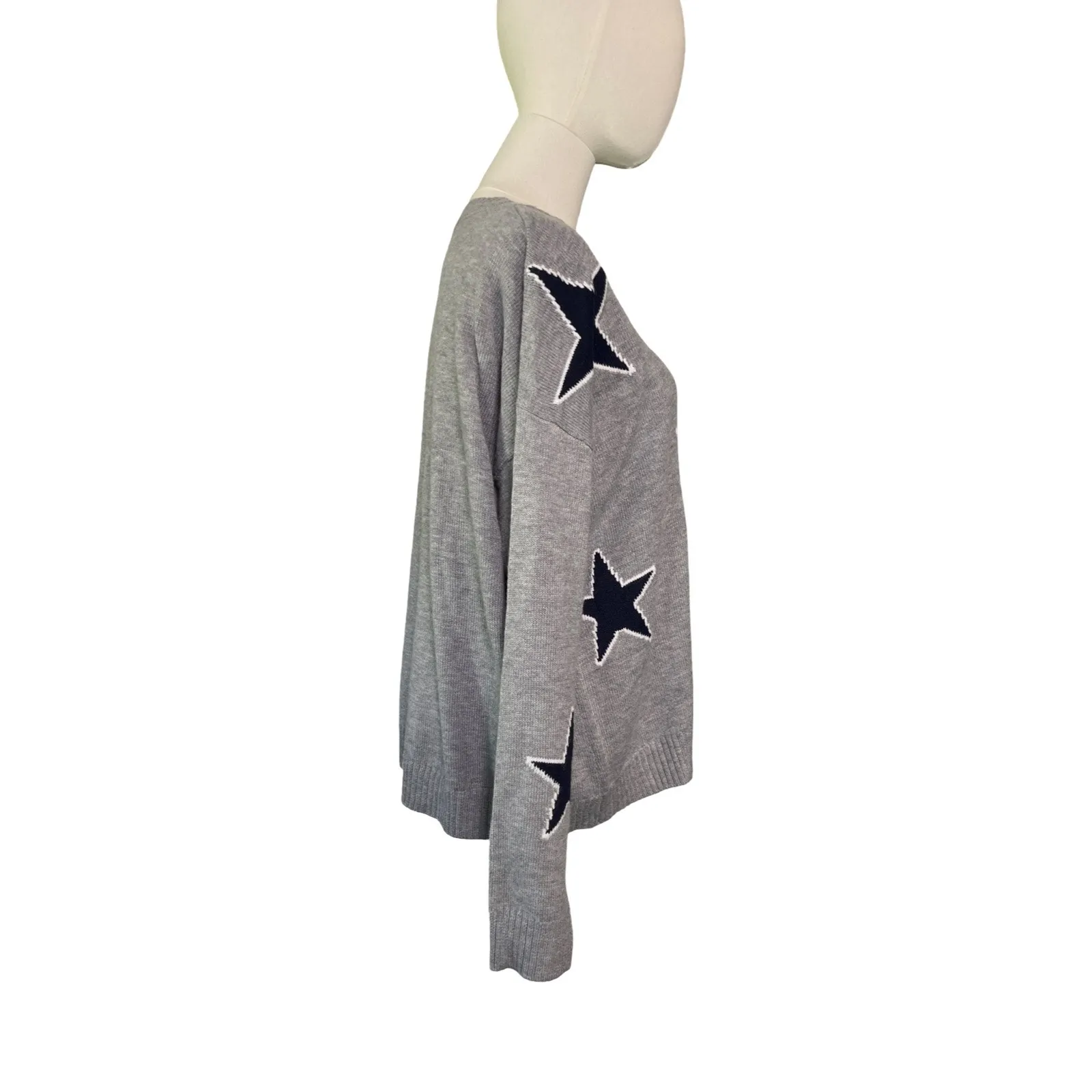 Sweet Romeo Grey Star Sweater Size L Heather Knit Pullover Nordstrom NWT - Image 6