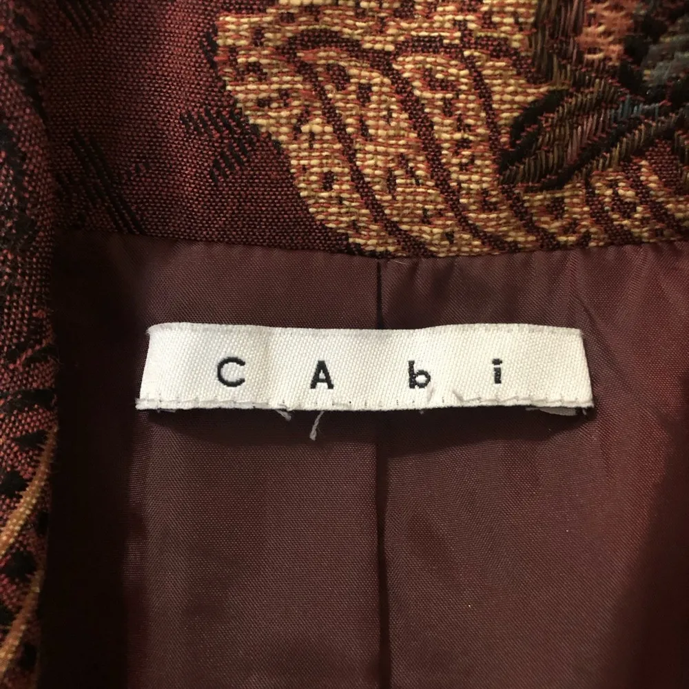 CAbI Vintage 749 Guinevere Jacobean Tapestry Long Coat Size 8 - Image 5