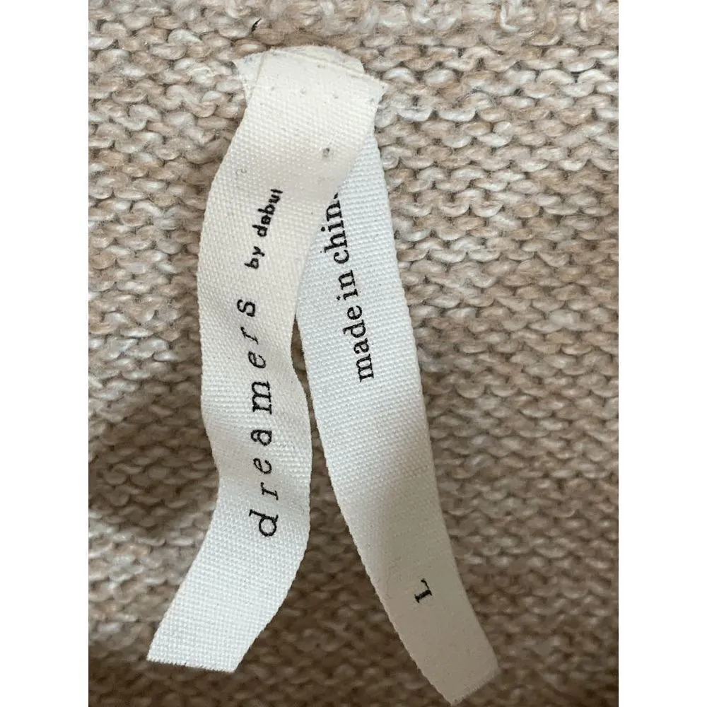 Dreamers by Debut Women's Knitted Sweater Ribbed Cuffs Long Sleeve Brown Large - Image 3