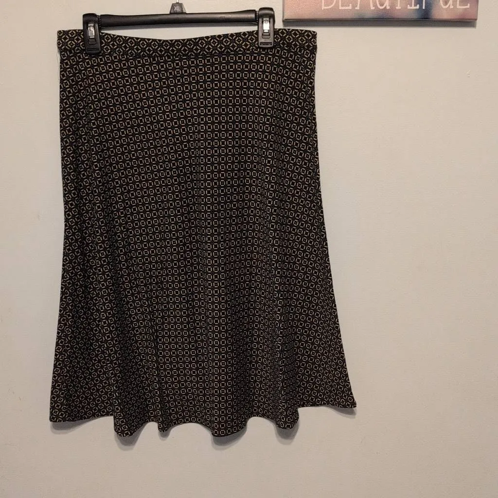 Charter Club Size M Navy Blue A Line Geometric Print Skirt - Image 5