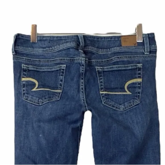 American Eagle Women’s Jeans Slim Boot Stretch Low Rise Medium Wash Size 4 Short - Image 4