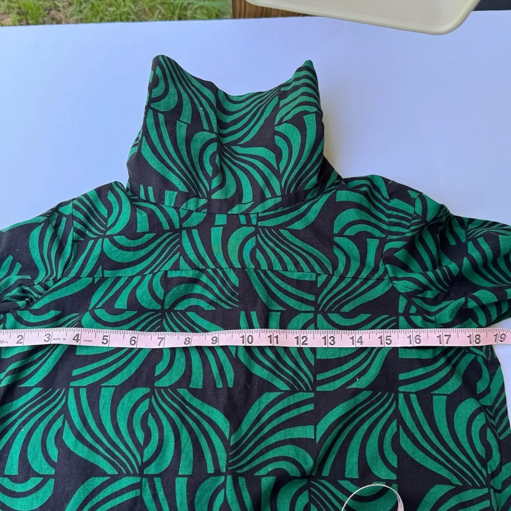 Zara Green Patterned Women's Dress XL - Image 5