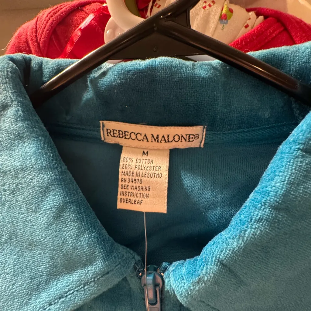 Rebecca Malone Blue Zip-Up Jacket - Image 3