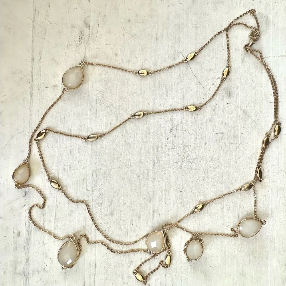 Banana Republic gold tone double strand long necklace - Image 3