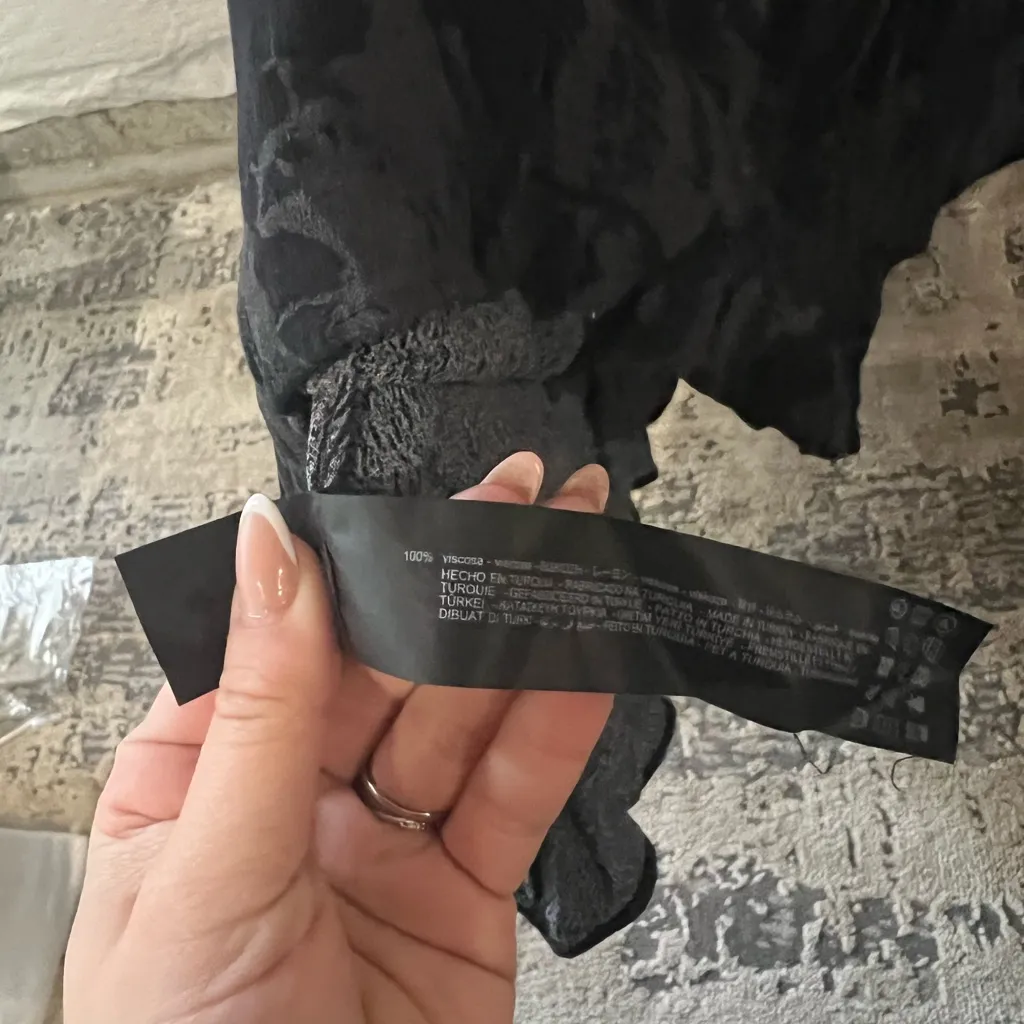 Zara Black Printed Button Down Shirt Dress Size Small - Image 6