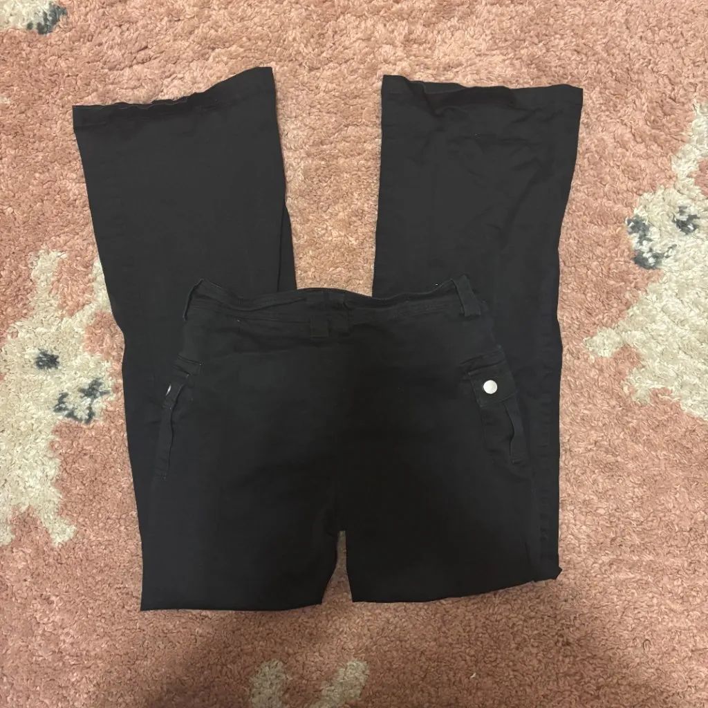 Y2K Edikted Sia Low Rise Cargo Pants Black Womens Sz Small GenZ Utility Goth $92 - Image 6