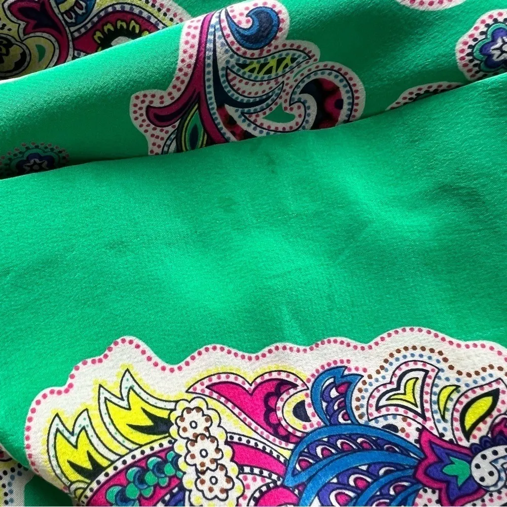 TIBI Silk Tunic Beaded‎ Neckline Bright Green Gorgeous Brunch Summer Event - Image 13