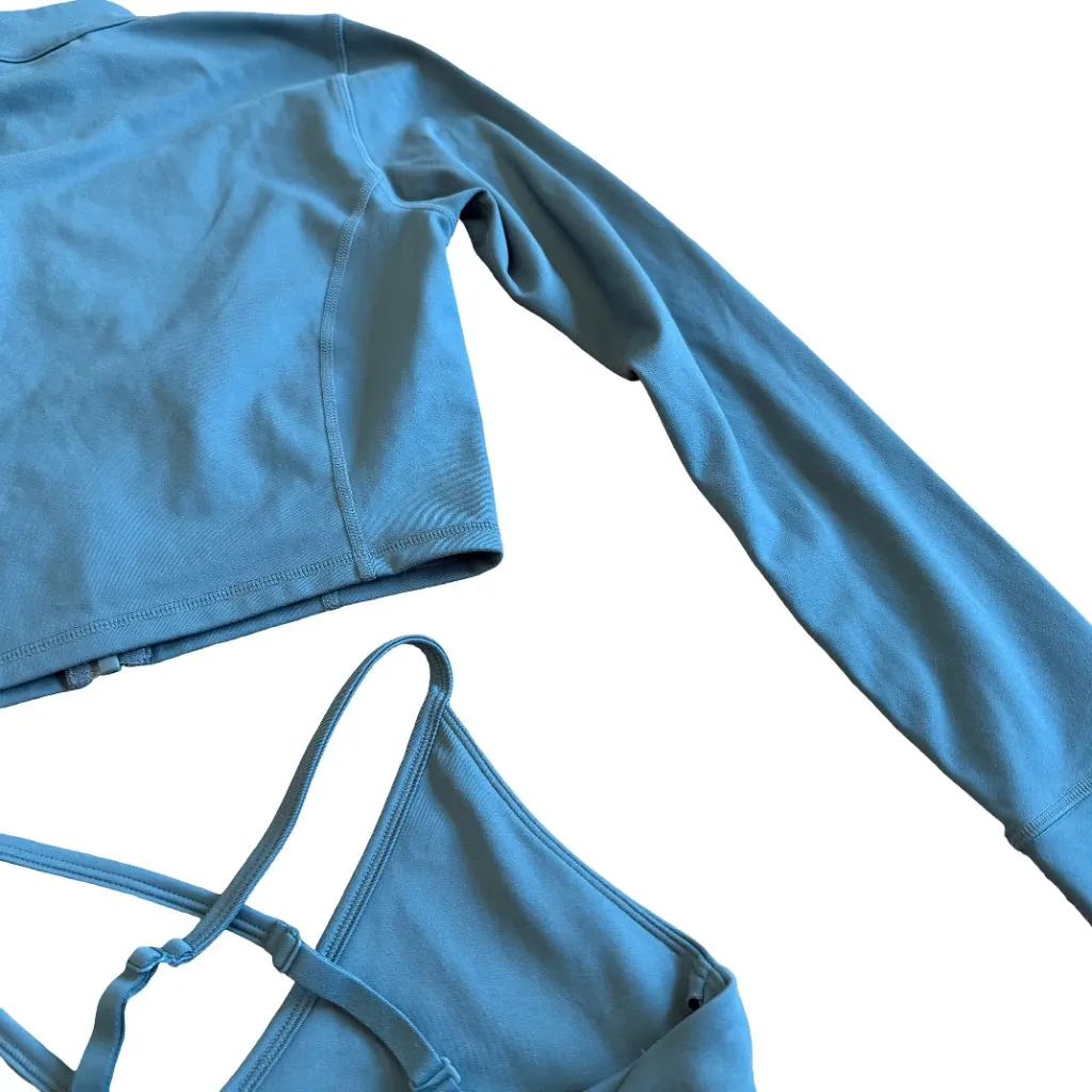 Oner Active Two Piece Workout Top Set Sports Bra Zip Jacket Sweater Size Small - Image 10