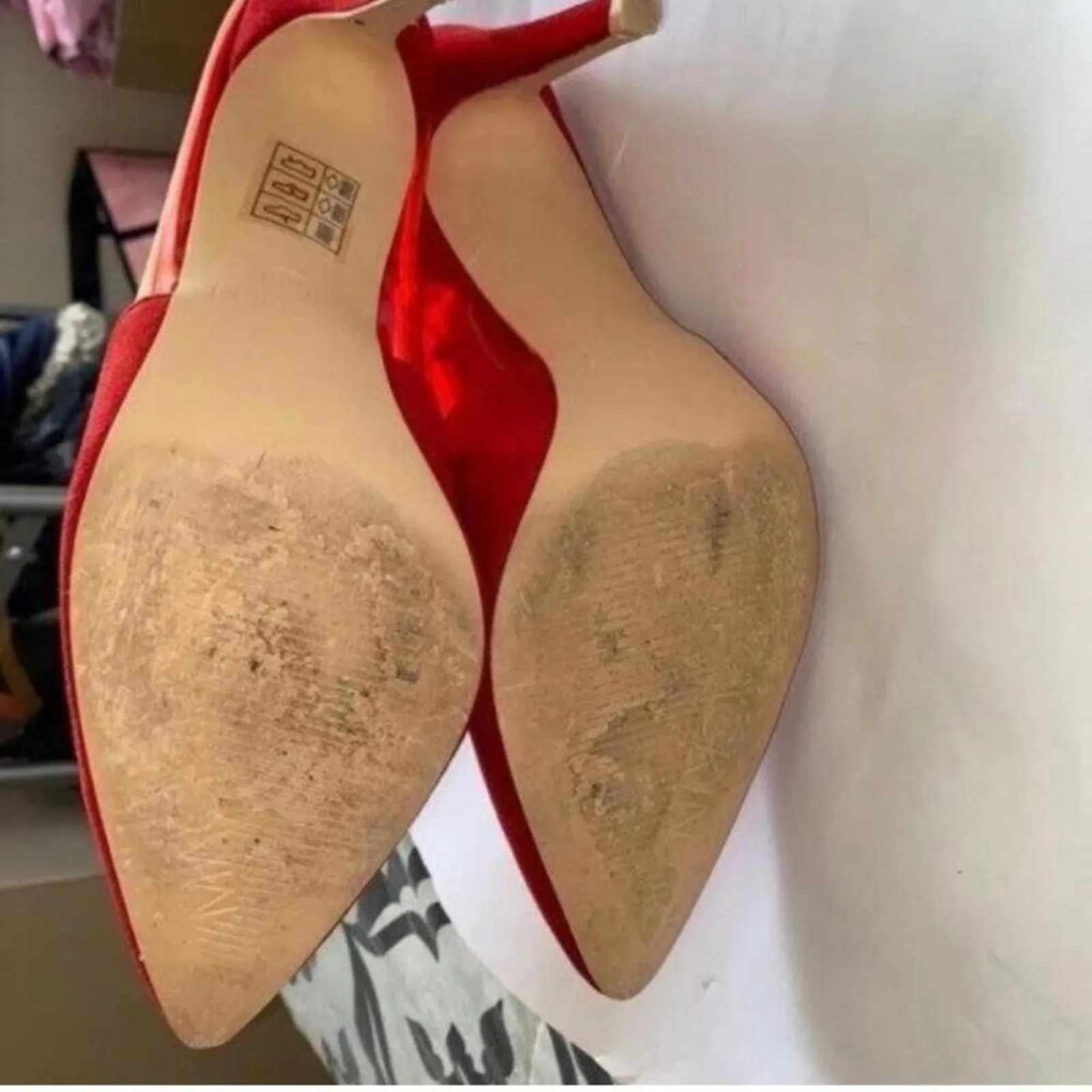 Red ankle vinyl PVC Clear and Suede Stiletto heel boots brat clubbing Size 8.5 - Image 5