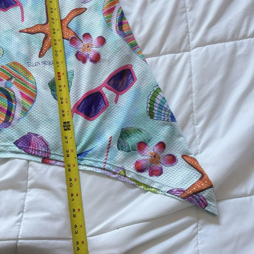 Ellen Negley Womens Size XL Blue Tropical Cover Up Dress Beach Summer Resortwear - Image 3