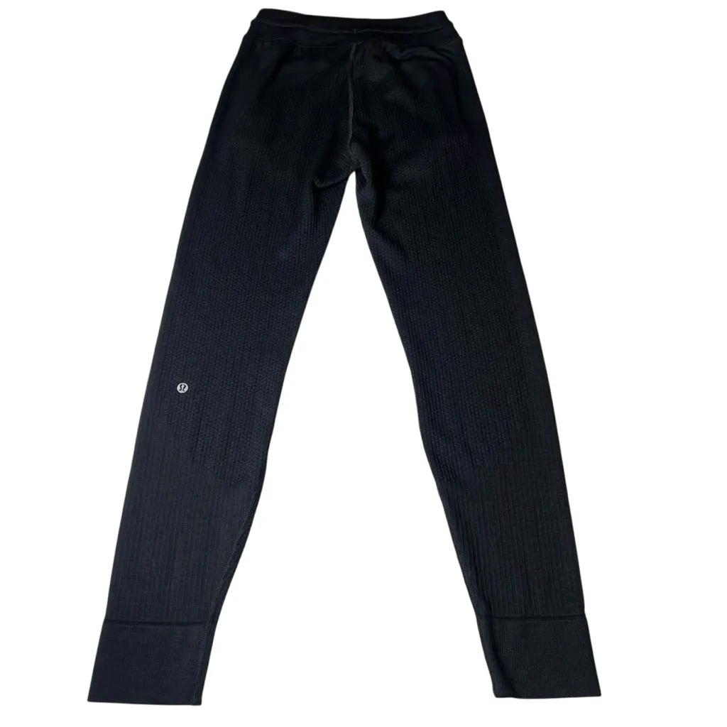 Lululemon Engineered Warmth Merino Wool Black Textured Jogger Pants Size 2 - Image 9