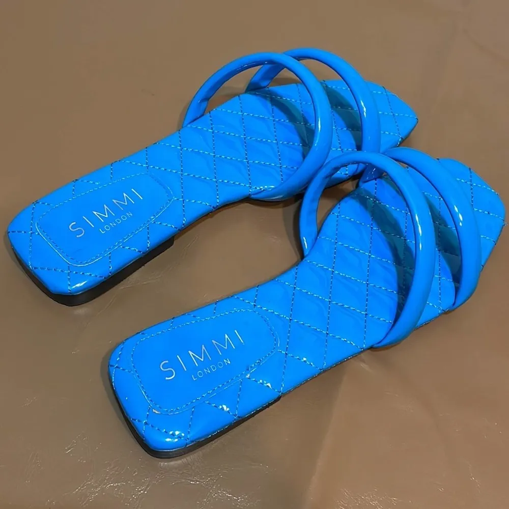 Simmi  woman’s Sandals Blue Double Strap Open Toe UK6 Slip on Sz 8 - Image 8