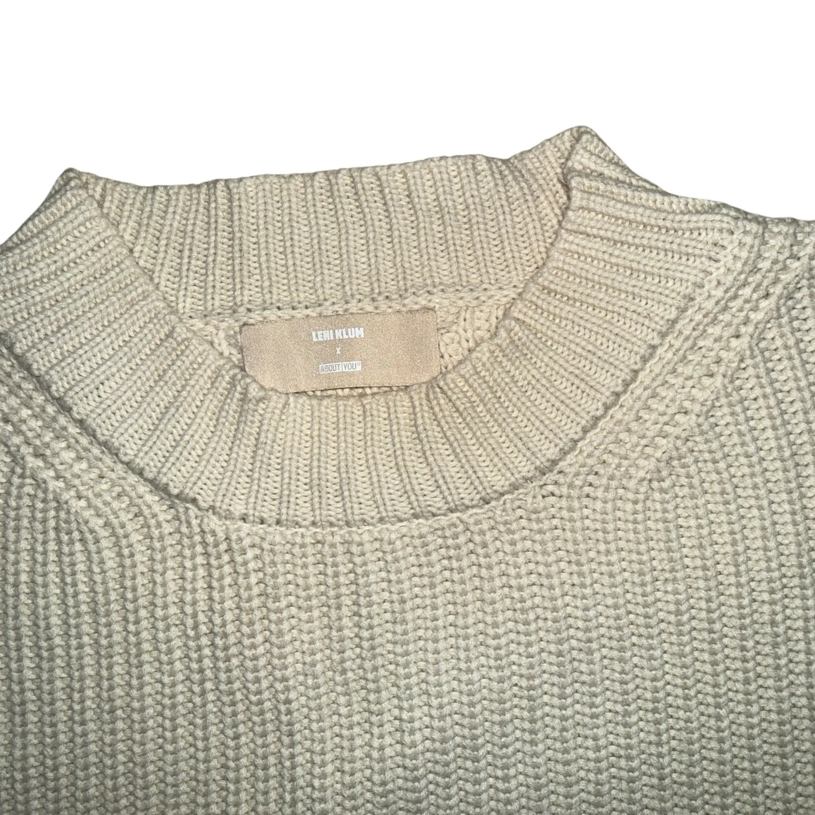 EUC Leni Klein About You Cream Ribbed Mock Neck Long Sleeve Sweater Size L Size L - Image 2