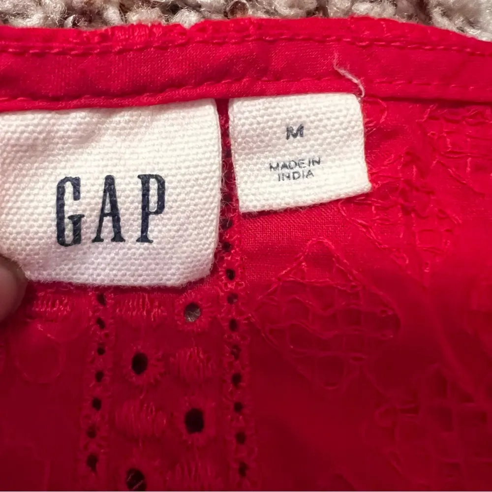 GAP Red Bell Sleeve Blouse with Ruffled 3/4 Sleeves - Image 2