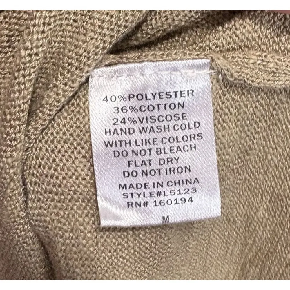 By Together Sweater Tee Dress Women Medium Tan Midi Knit V-neck Feminine Granny - Image 5