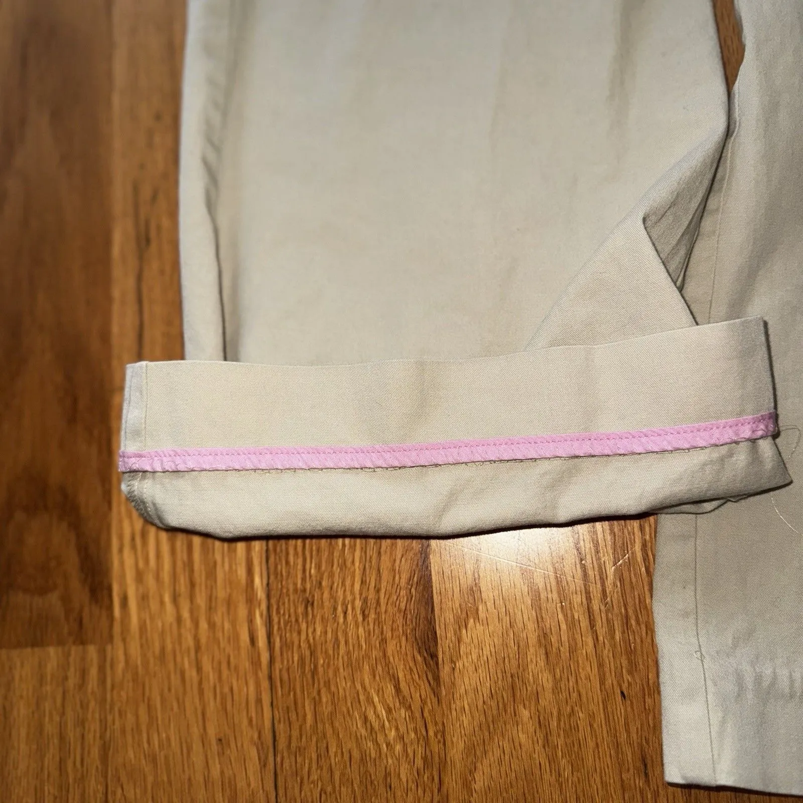 VTG Lilly Pulitzer Palm Beach Fit Pants Beige 6 GUC Resort Preppy Yatch Vacation - Image 11