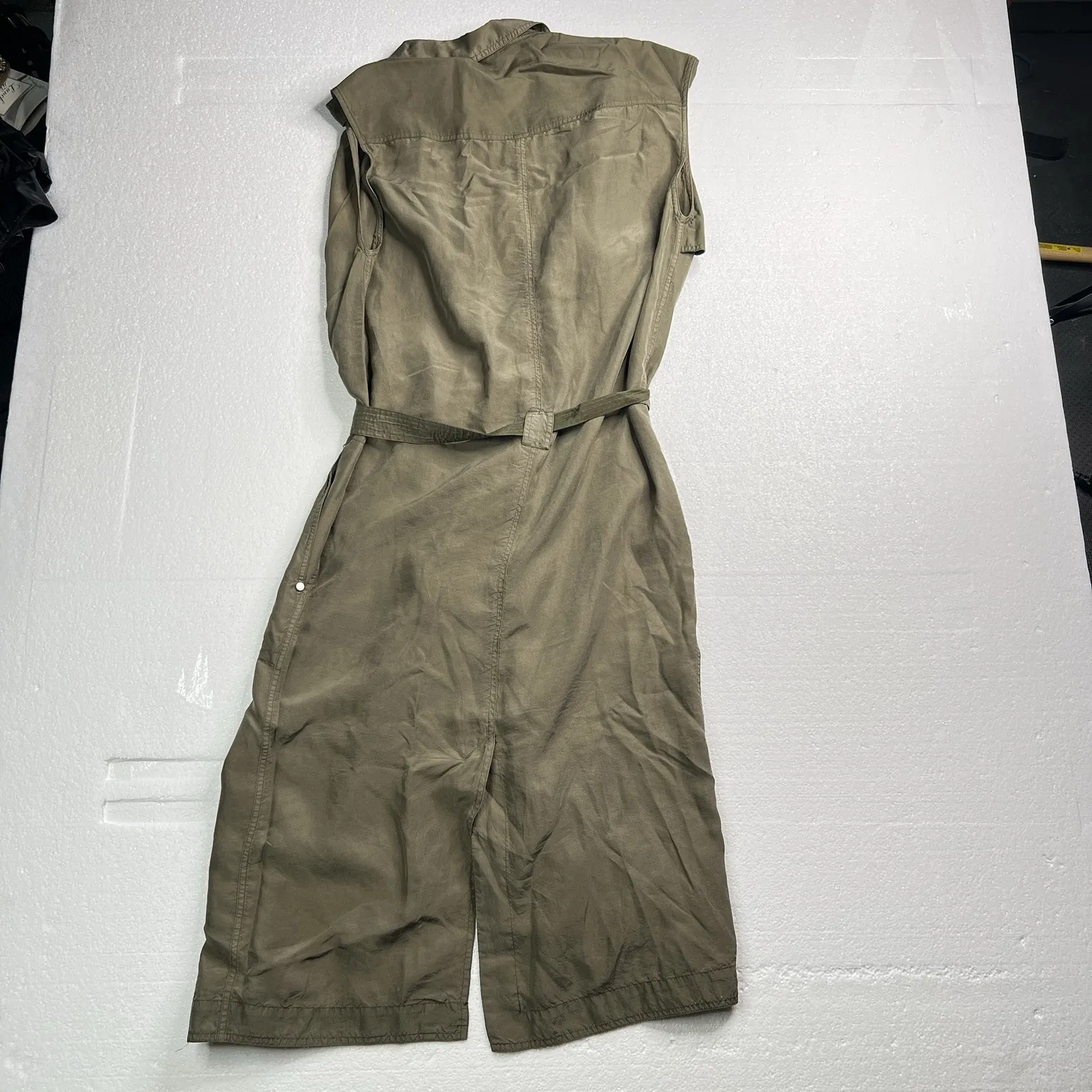 Rag‎ & Bone New York Women Sleeveless Trench Dress Olive Green Belted Utility Sm - Image 2