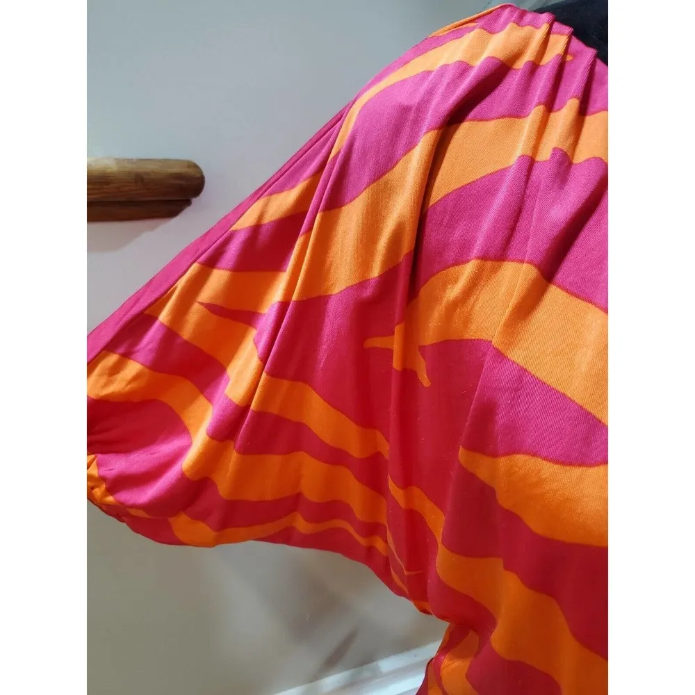 Julia Jordan Women's Pink Orange One Shoulder Short Sleeve Knee Length Dress XS - Image 5