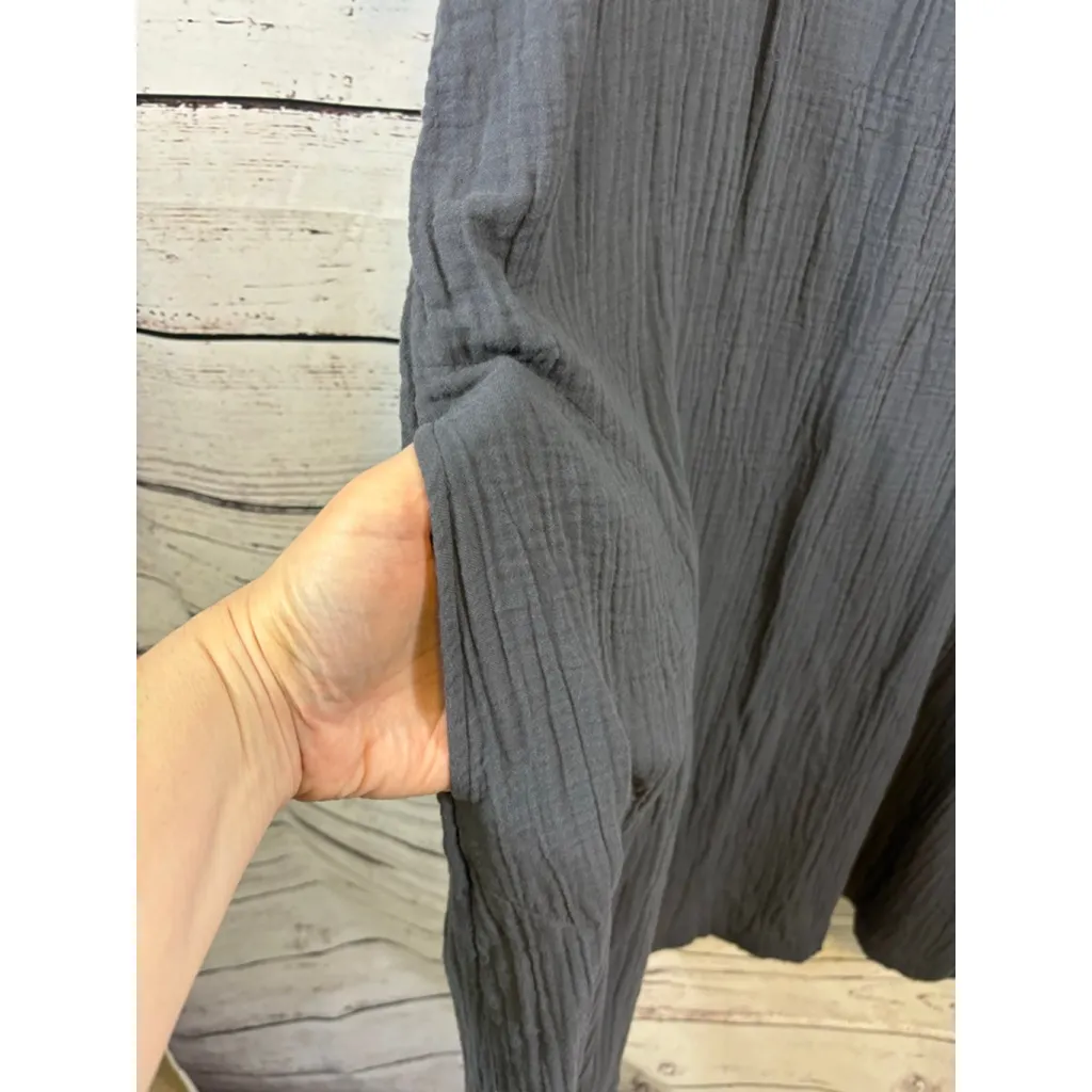 Women's Pure Jill Charcoal Crinkle Knit Dress L - Image 2