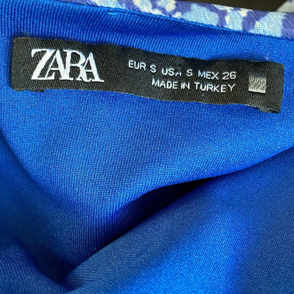 Zara Blue Geometric Long Sleeve Romper - Image 5