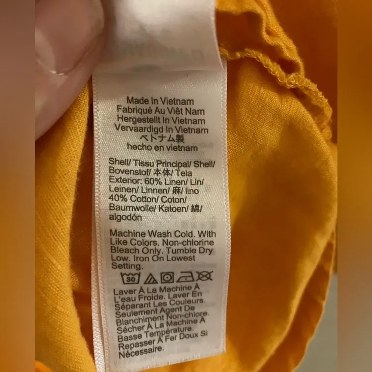 J. Crew Neon Orange Linen Top - Image 7