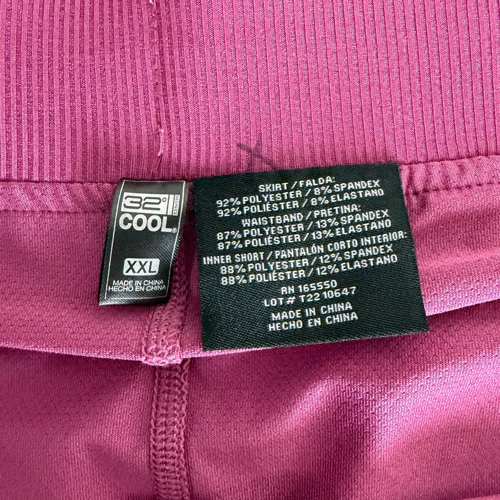 32 Degrees Cool Skort XXL Pink Purple Casual Pull On Pockets Golf Pickleball - Image 2