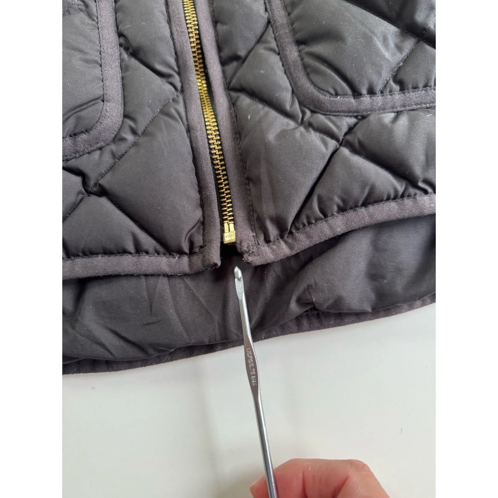 J.Crew Vest Size Small Womens Puffer Jacket Full Zip Black Down READ - Image 7