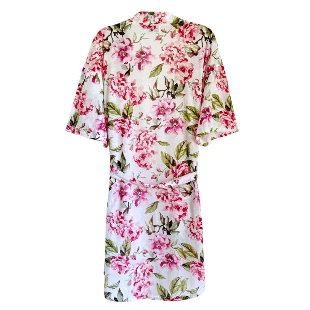 Show Me Your Mumu Bridal Brie Robe in Garden Of Blooms Pink Bride Wedding SMYM - Image 6