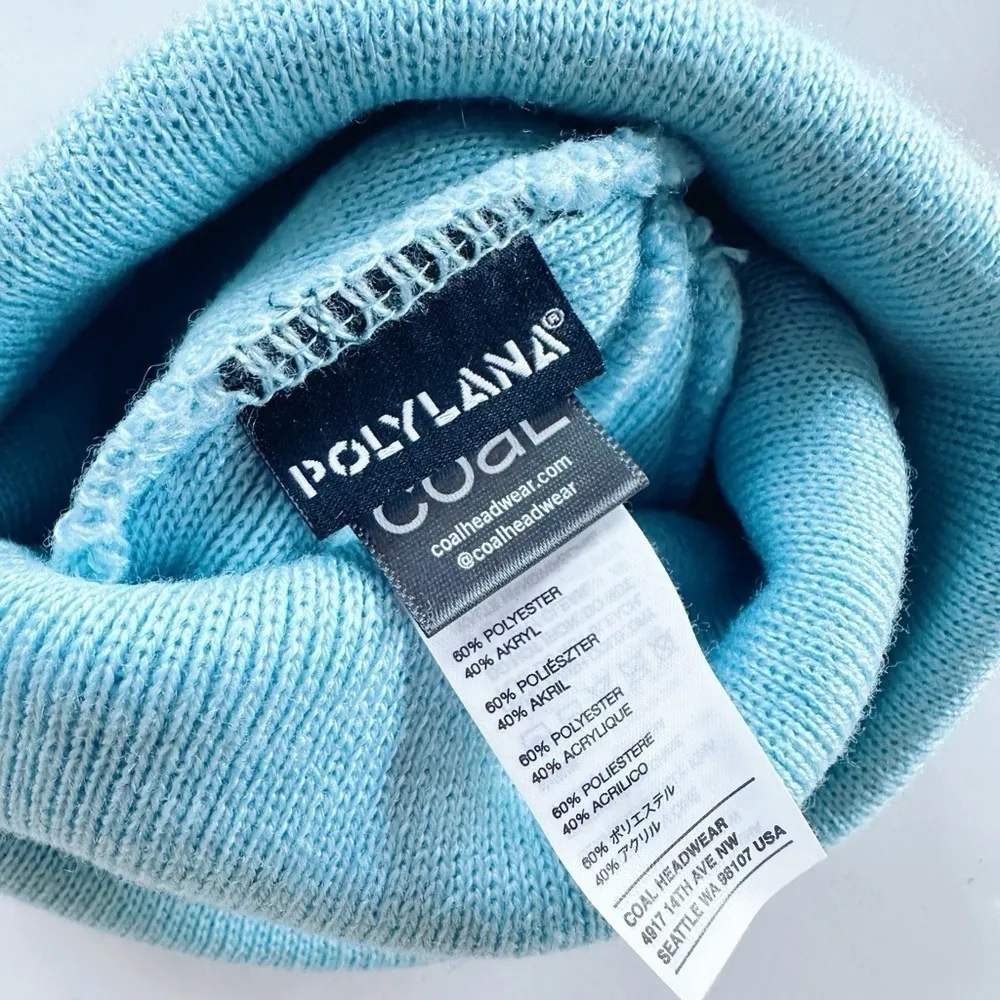 NEW Polylana Coal Front Logo Blue Hat Beanie - Image 3
