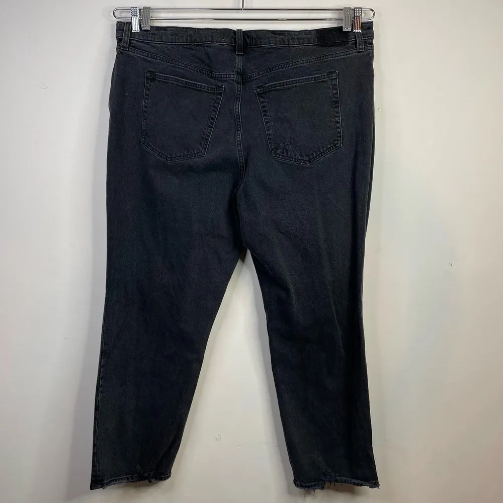 Abercrombie Fitch 90s Straight Ultra High Rise Distressed Black Jeans 35 20 new - Image 7
