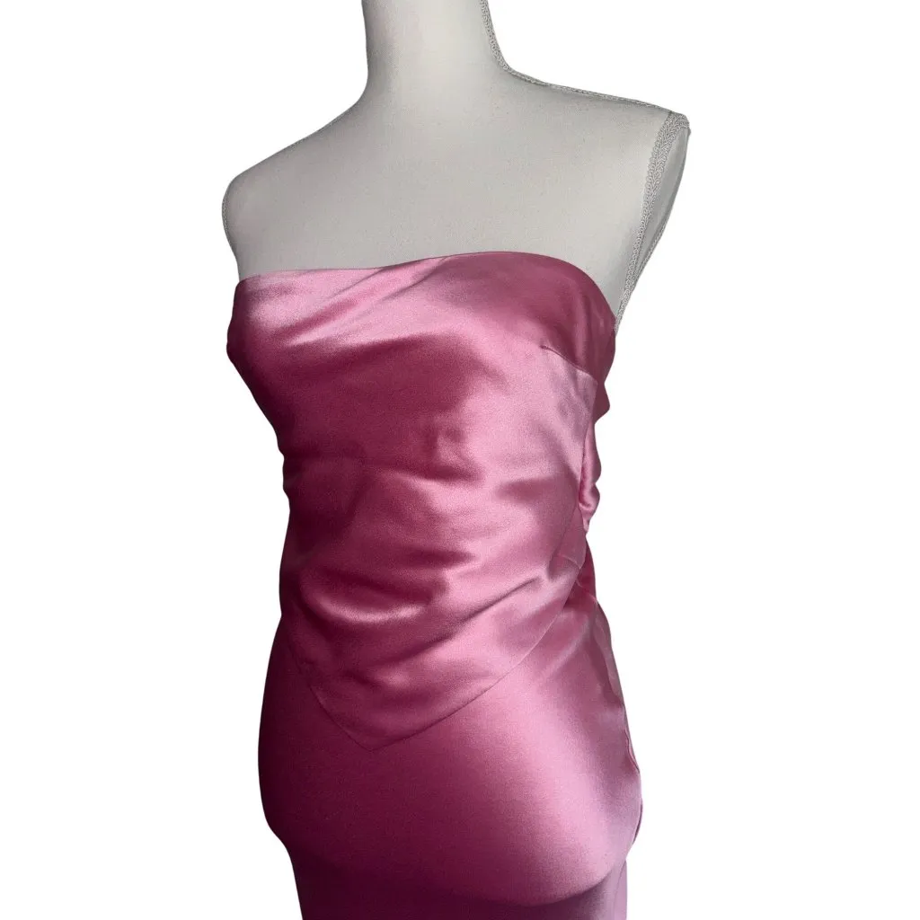 retrofete Skye Dress in Fondant Pink XSmall New Womens Satin Maxi Gown Size XS - Image 5