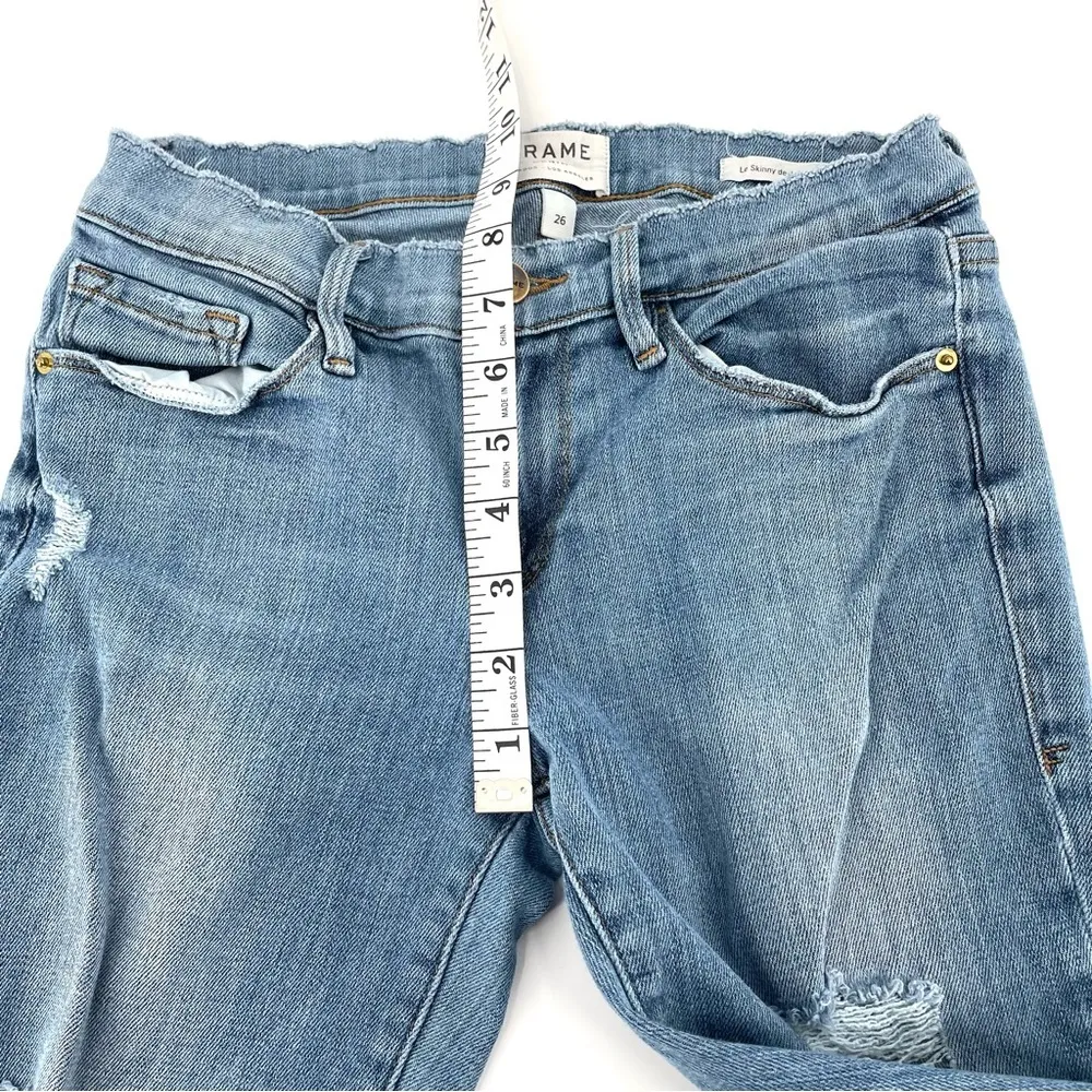 Frame Denim Le Skinny De Jeanne Havelock Jeans Raw Curved Hem - Image 8