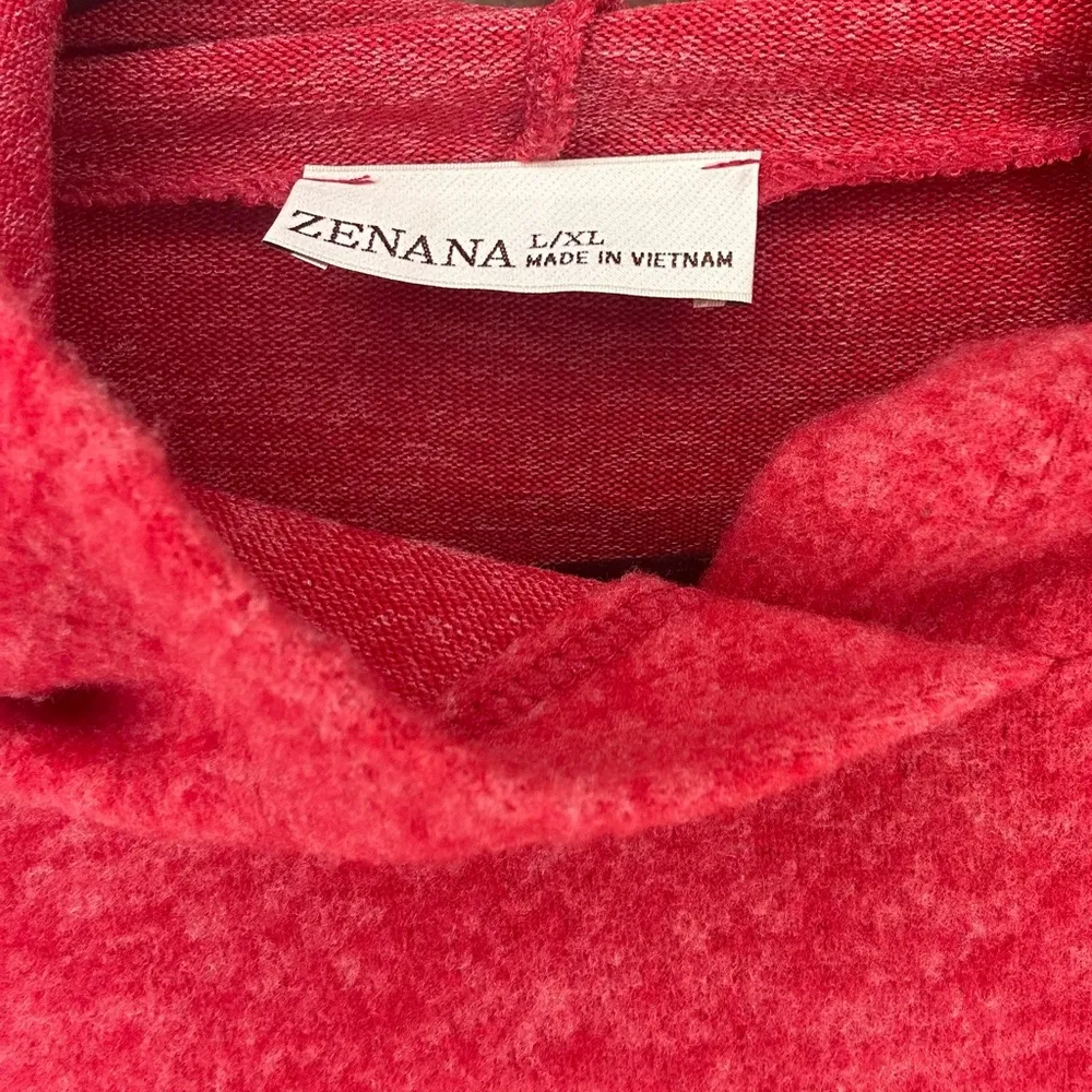 129. Zenana Hooded Brushed Melange Hacci Slim Light Sweater - Image 4