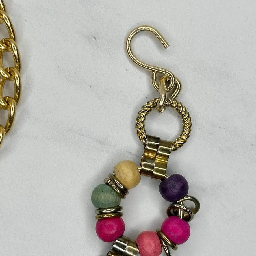 Vintage Wood Beaded Gold Chain Belt Small/Medium (S/M) ✨ - Image 2