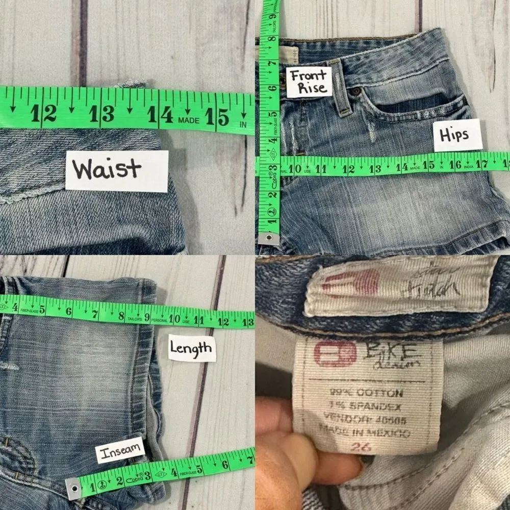 BKE Buckle Cutoff Distressed Denim Shorts Womens Sz 26 BKL1233 - Image 5