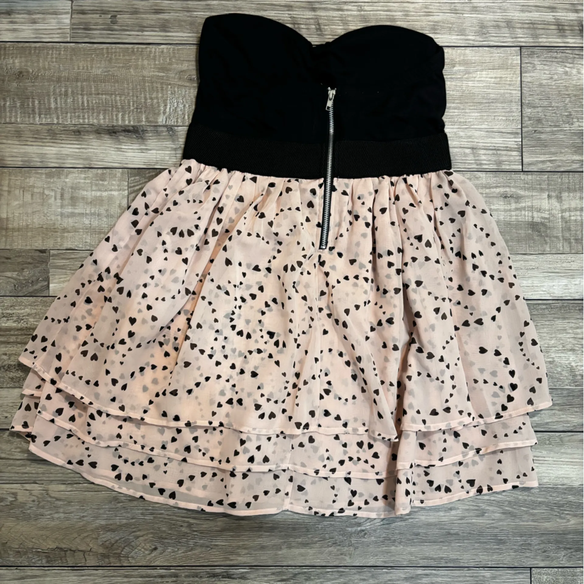 Y2K Wet Seal Heart Print Strapless Dress | Valentine / Coquette Junior’s L - Image 7