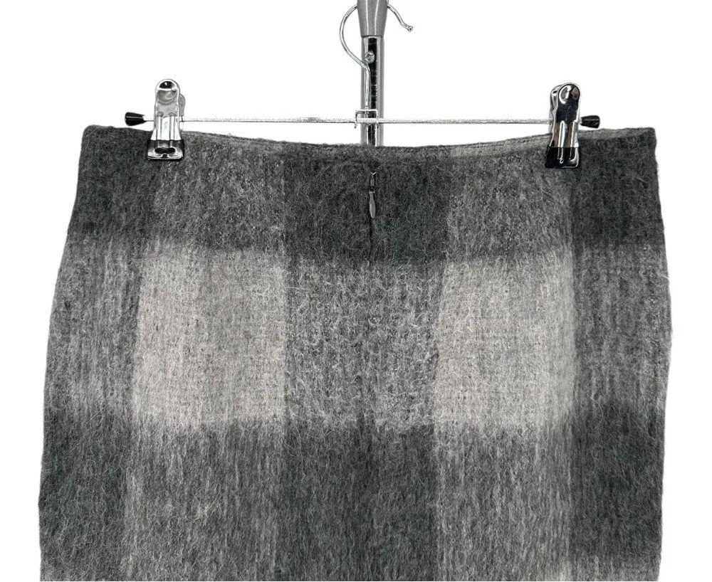 Talbots Petites Wool Blend Buffalo Plaid Grey Mini Skirt Gray size 4P - Image 5